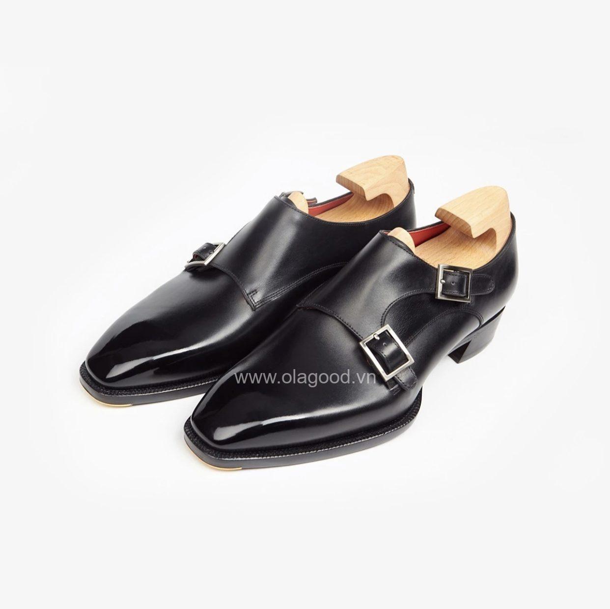 Giày plain toe double monk strap - DM013B