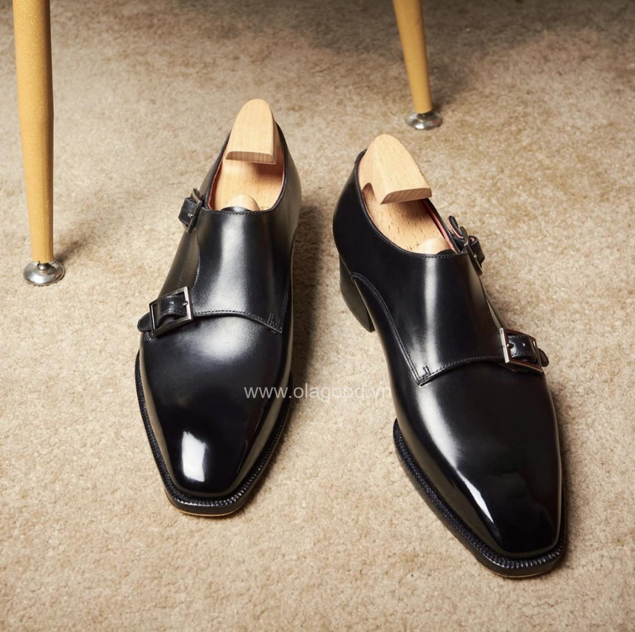 Giày plain toe double monk strap - DM013B - Hình ảnh 4