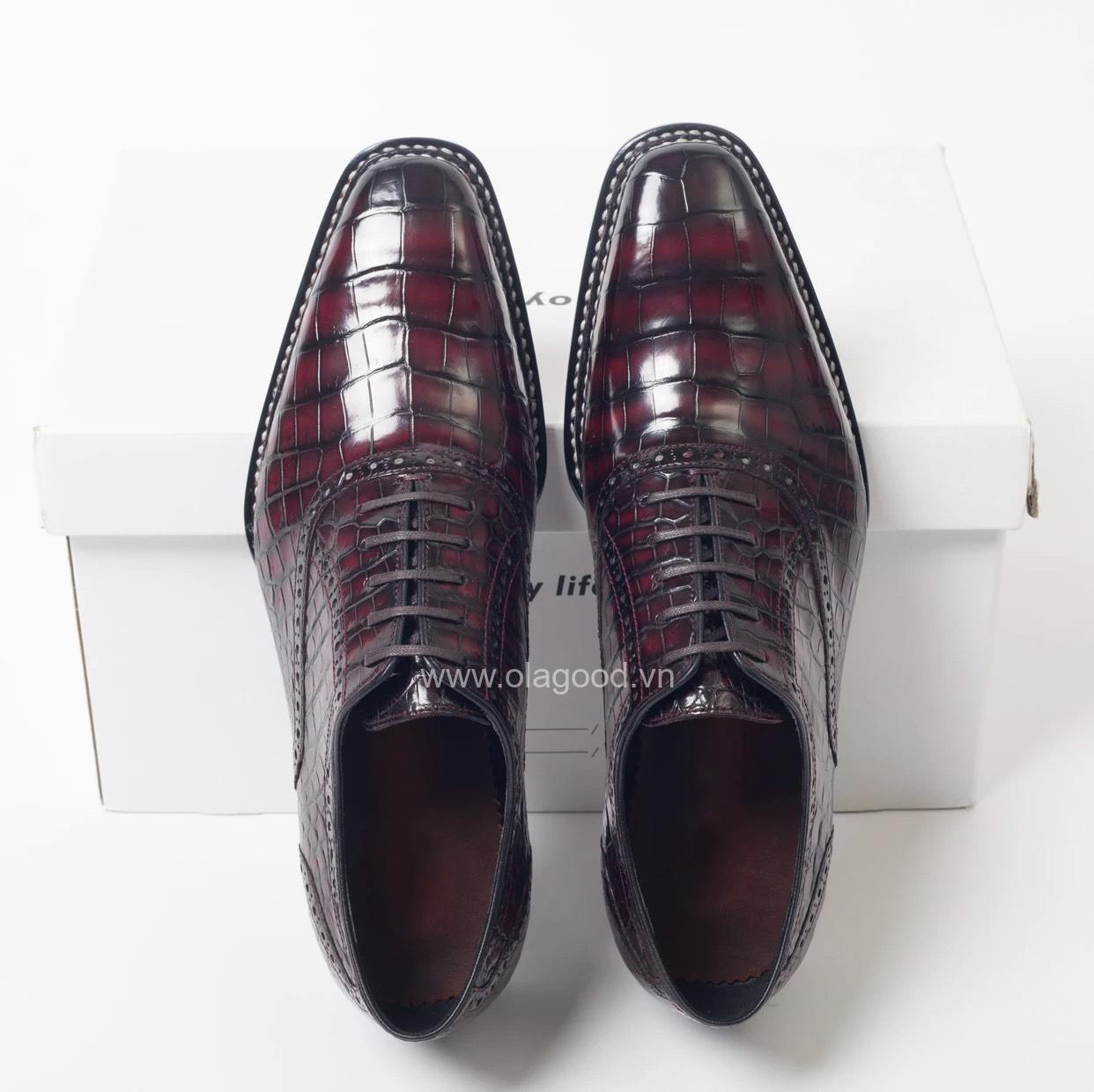 Giày plain toe oxford da cá sấu nile - GPL0122S - Hình ảnh 4