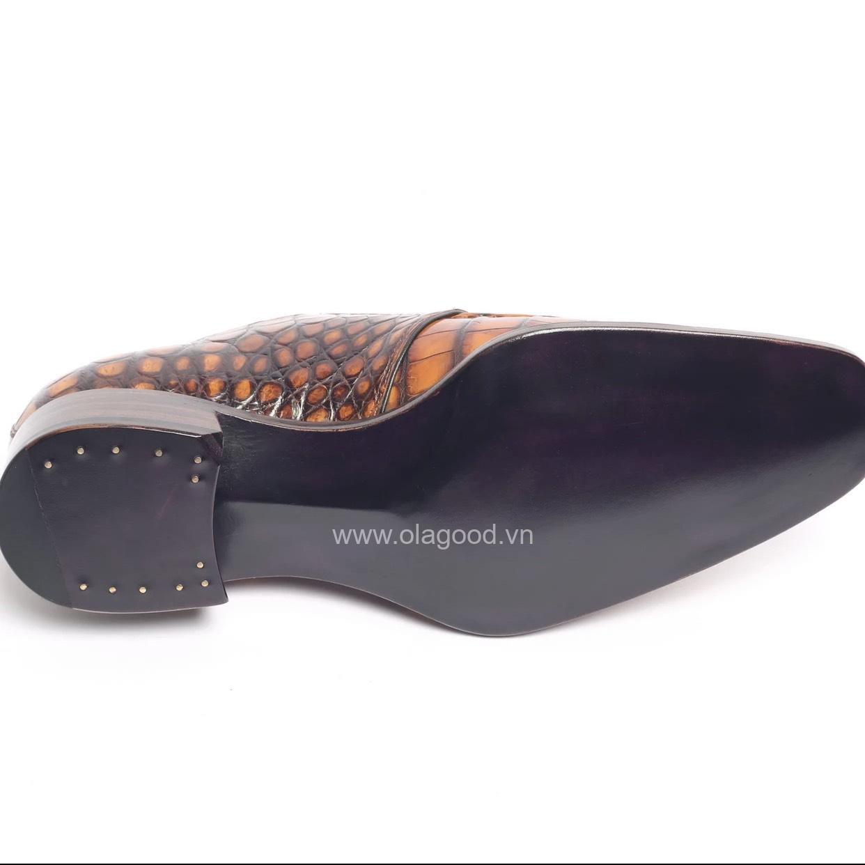 Giày two eyes derby da cá sấu nile - GTED0123S - Hình ảnh 6