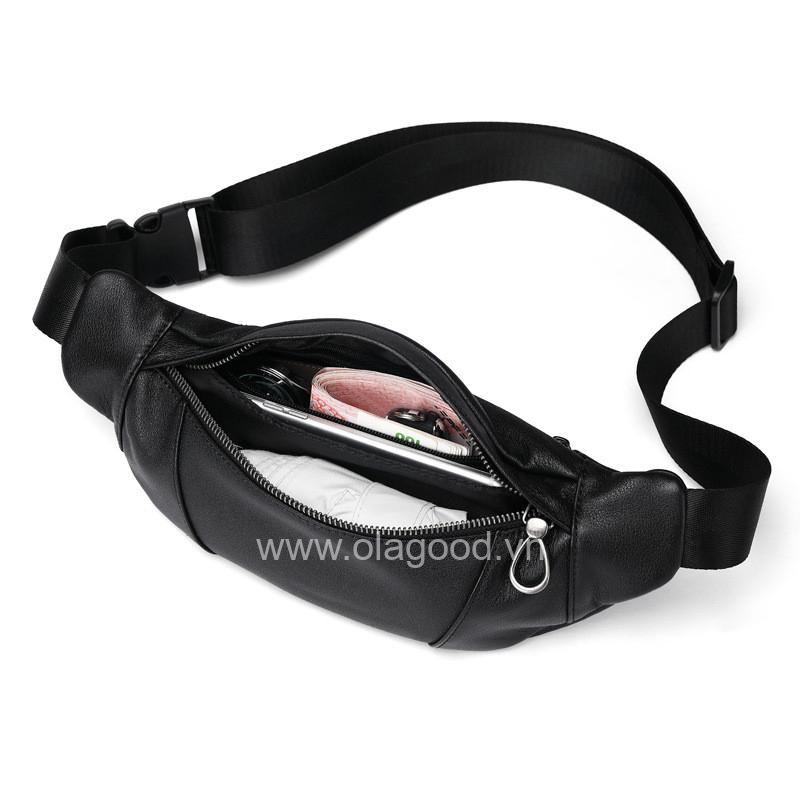 Túi đeo thắt lưng bao tử da bò - BT011B - Hình ảnh 5