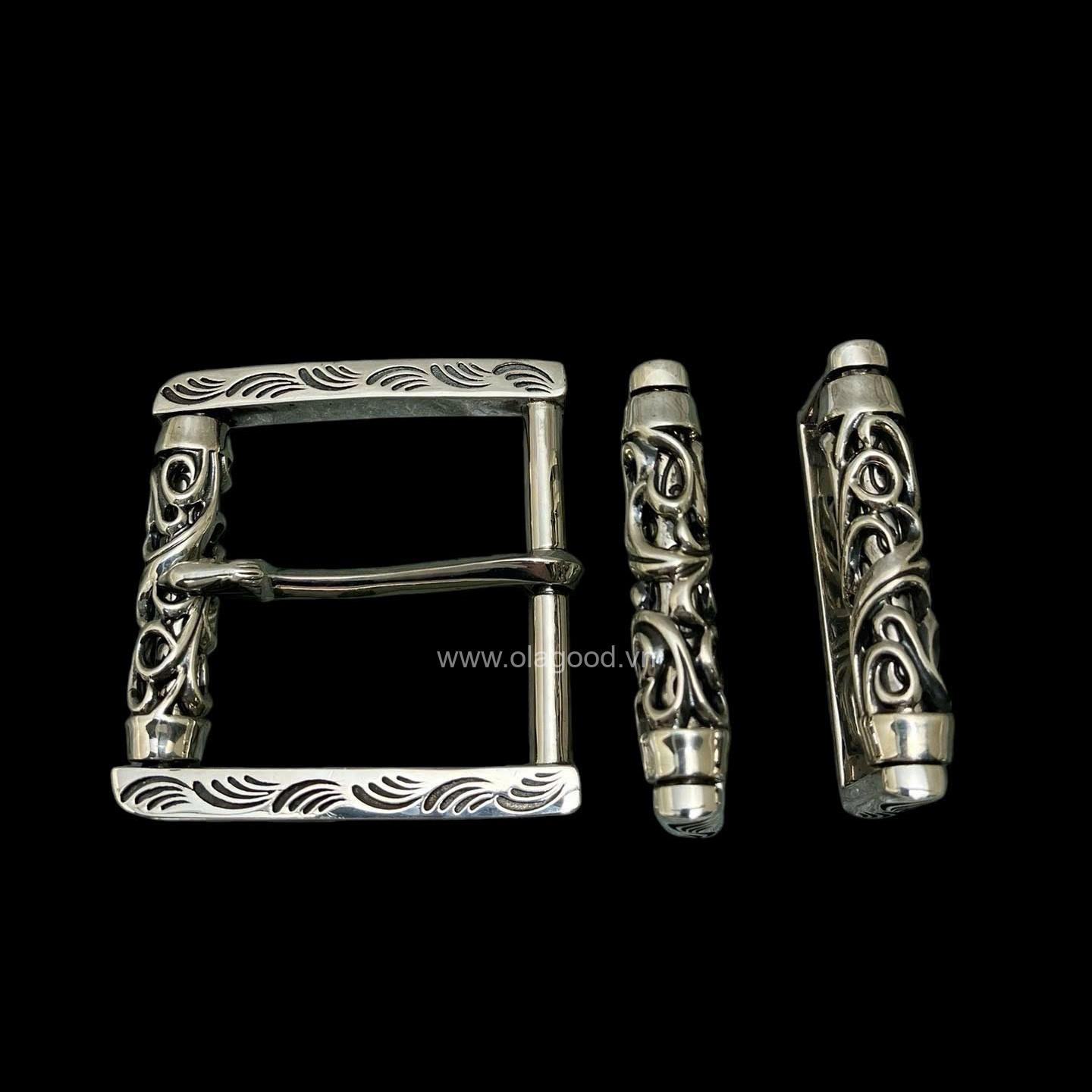 Đầu khóa dây lưng bạc ý 925 - KB0167 - Hình ảnh 2