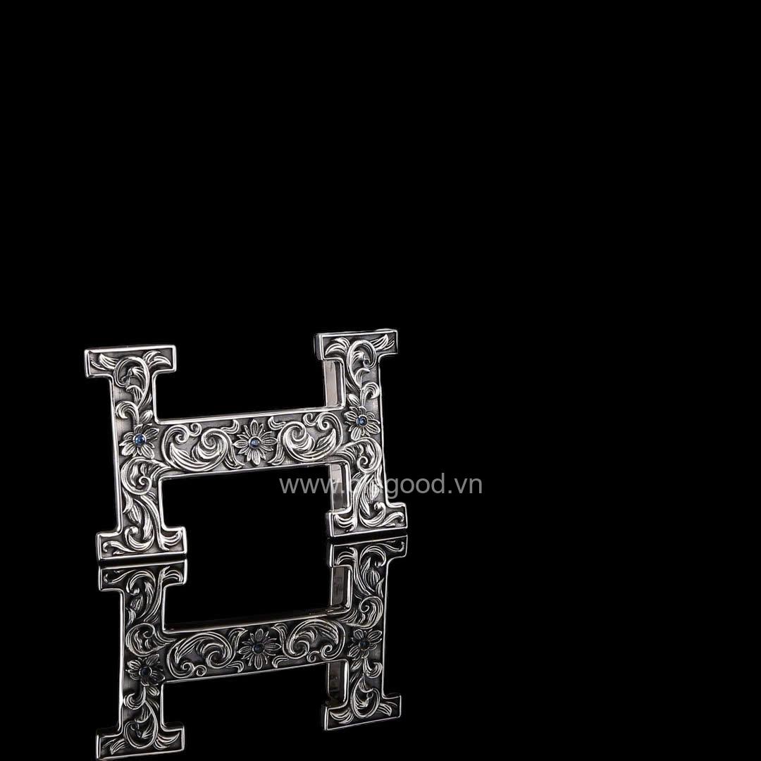 Đầu khóa thắt lưng chữ H bạc ý 925 -  KB0165