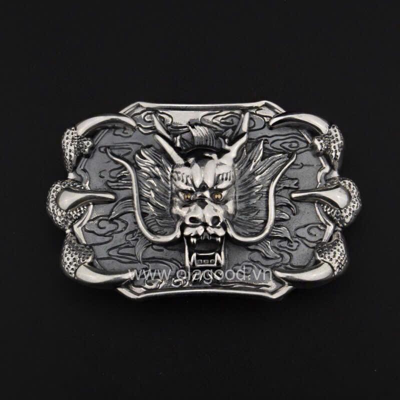 Đầu khóa thắt lưng hình đầu rồng bạc Ý 925 - KB0163