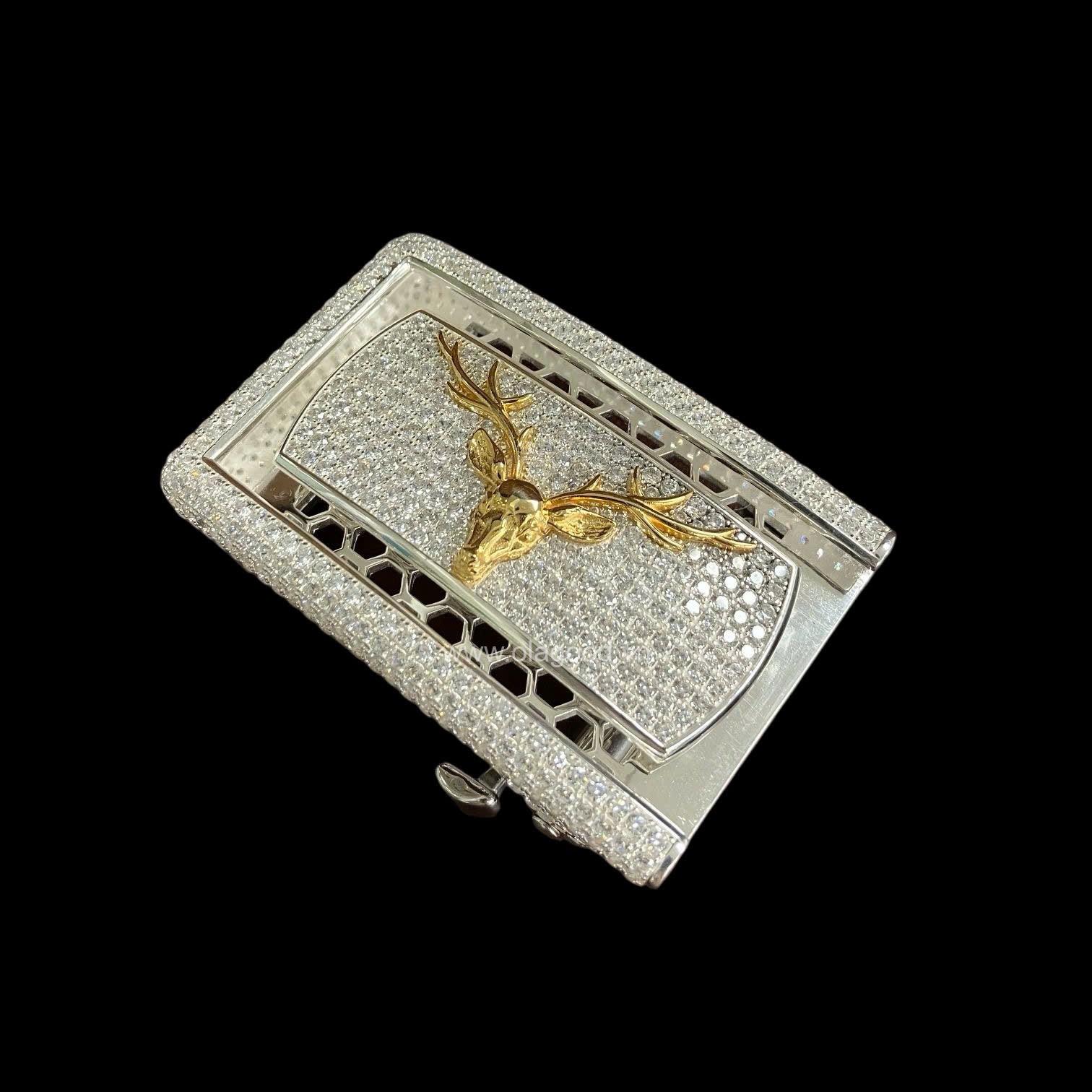 Đầu thắt lưng hình đầu hươu mạ vàng bạc ý 925 - KB0168 - Hình ảnh 5