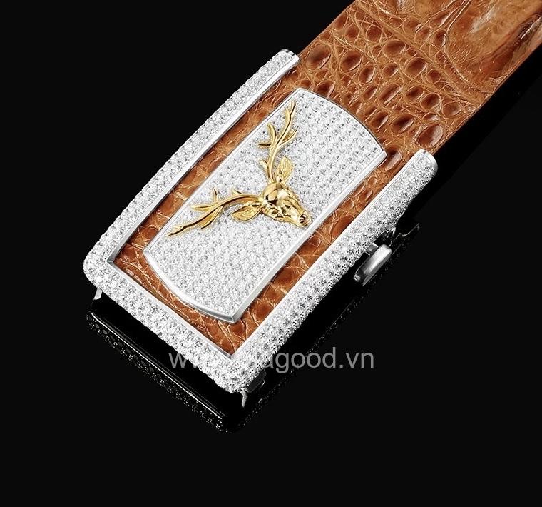 Đầu thắt lưng hình đầu hươu mạ vàng bạc ý 925 - KB0168 - Hình ảnh 3