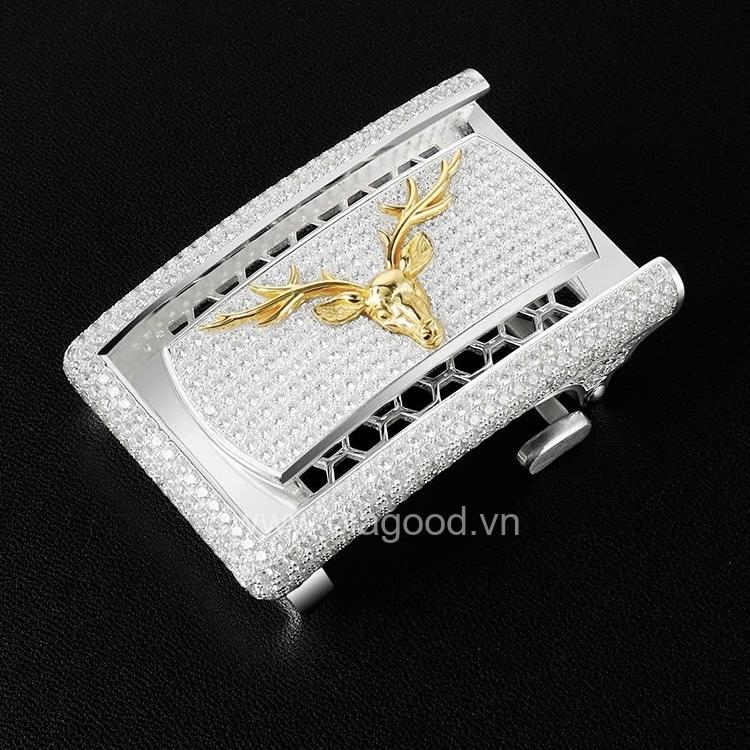 Đầu thắt lưng hình đầu hươu mạ vàng bạc ý 925 - KB0168