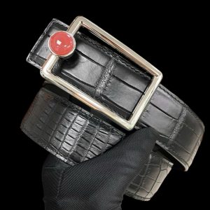 Dây lưng cá sấu - Khóa bạc Ý S925