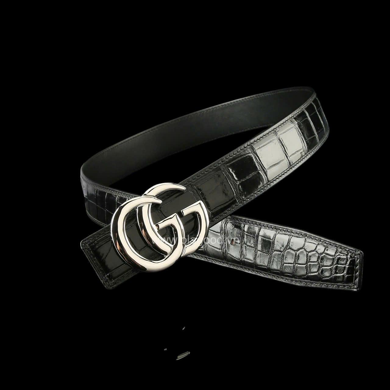 Dây lưng nam cá sấu - Khóa bạc Ý S925 - Hình ảnh 5