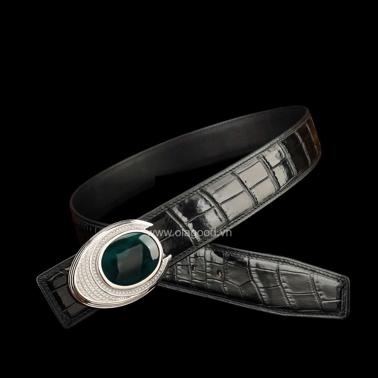 Dây lưng nam da cá sấu - Khóa bạc Ý S925 - Hình ảnh 3
