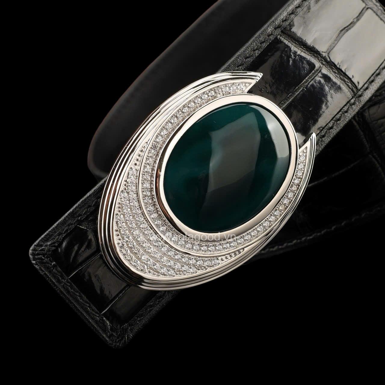 Dây lưng nam da cá sấu - Khóa bạc Ý S925 - Hình ảnh 8