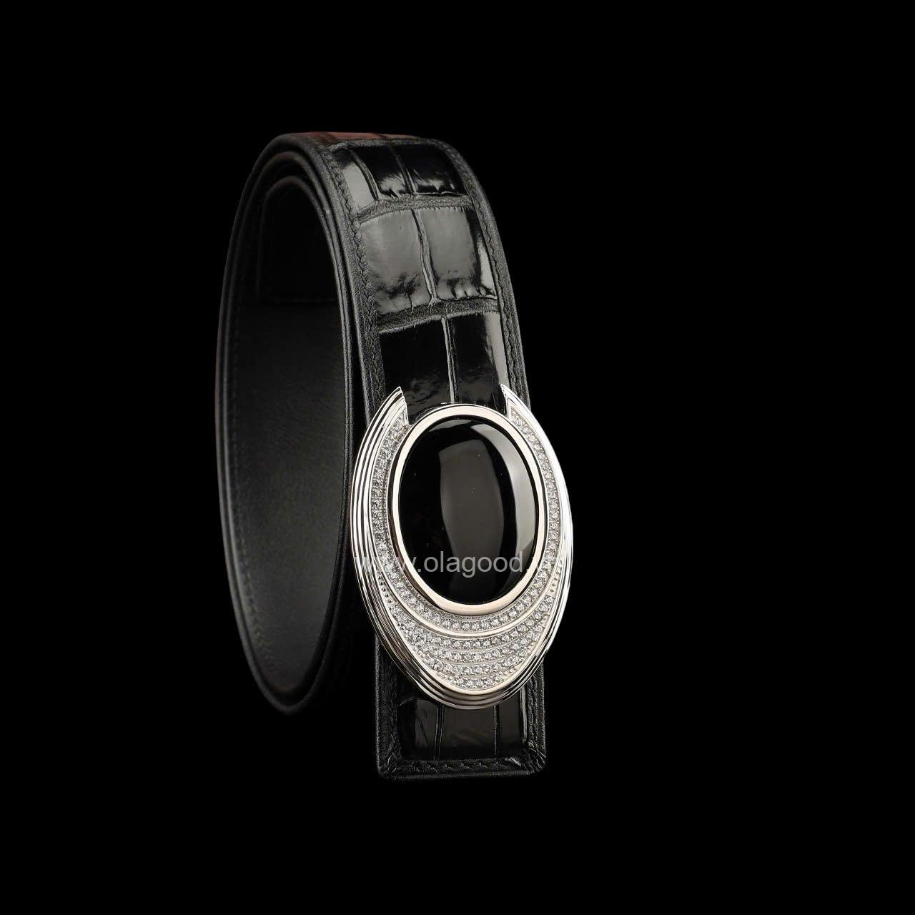 Dây lưng nam da cá sấu - Khóa bạc Ý S925 - Hình ảnh 4