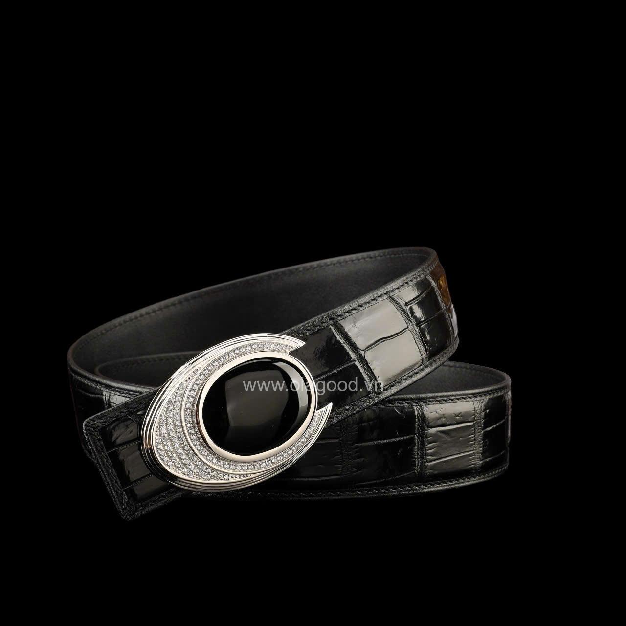 Dây lưng nam da cá sấu - Khóa bạc Ý S925 - Hình ảnh 5