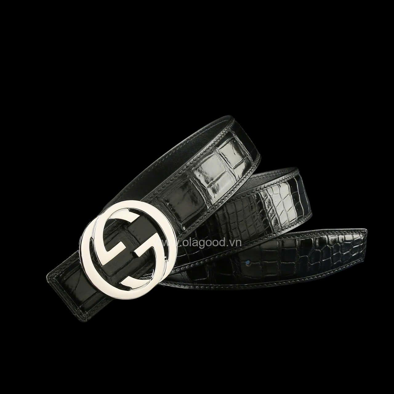 Dây nịt cá sấu - Khóa bạc Ý S925