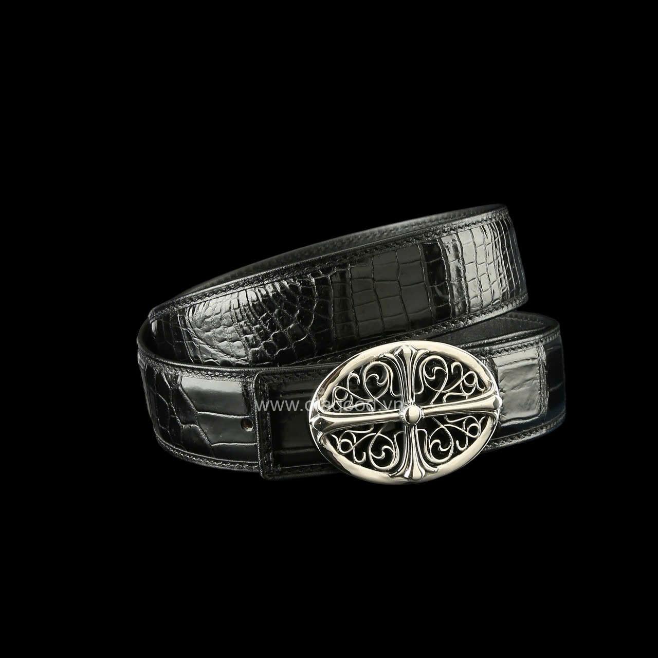 Dây nịt cá sấu cao cấp - Khóa bạc Ý S925 hình elip - Hình ảnh 8