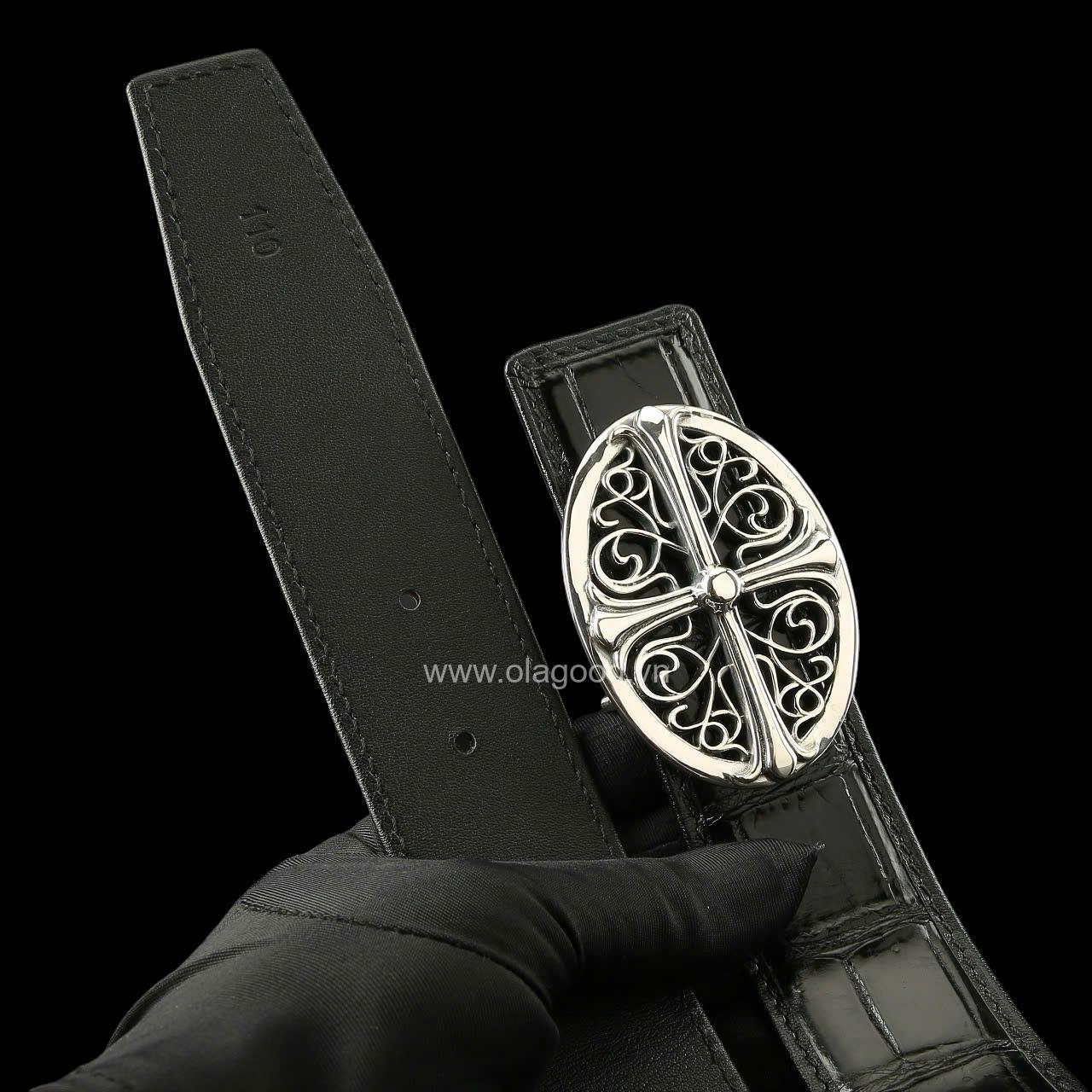 Dây nịt cá sấu cao cấp - Khóa bạc Ý S925 hình elip - Hình ảnh 9