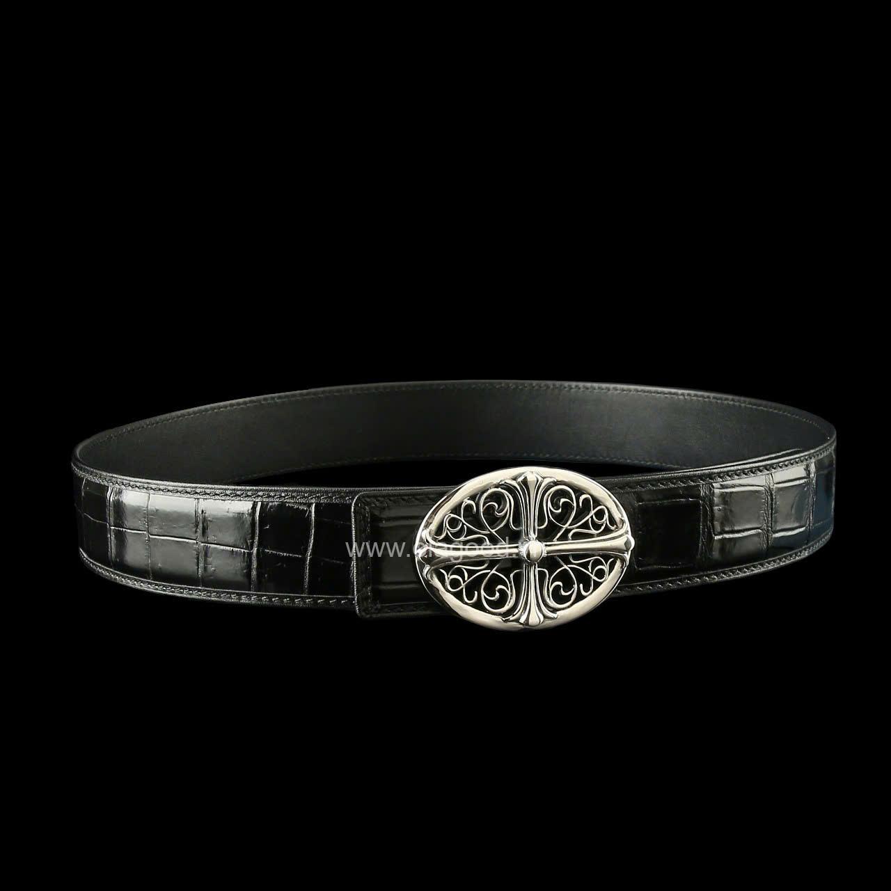 Dây nịt cá sấu cao cấp - Khóa bạc Ý S925 hình elip - Hình ảnh 4