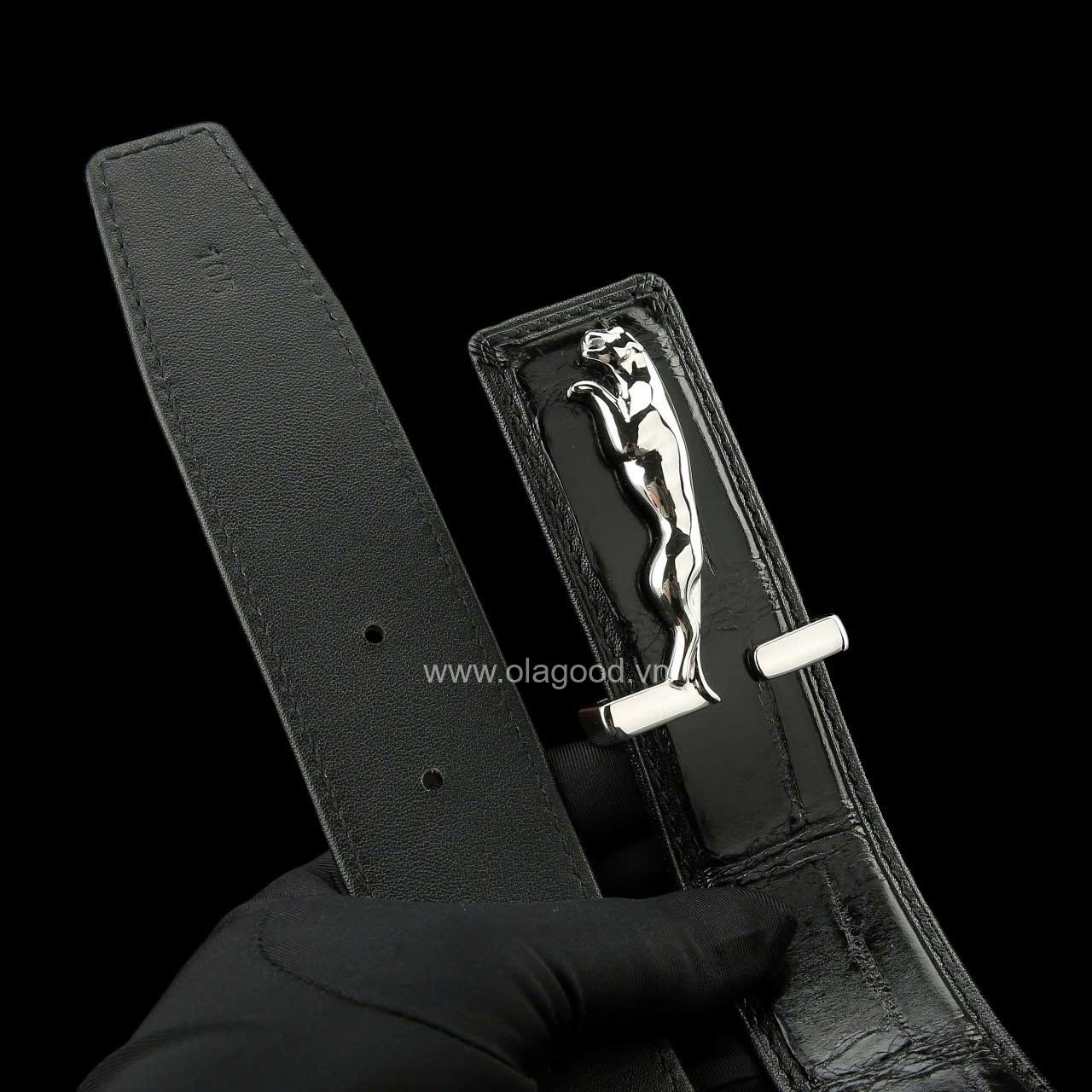 Dây nịt da cá sấu - Khóa bạc Ý S925 hình sư tử - Hình ảnh 7