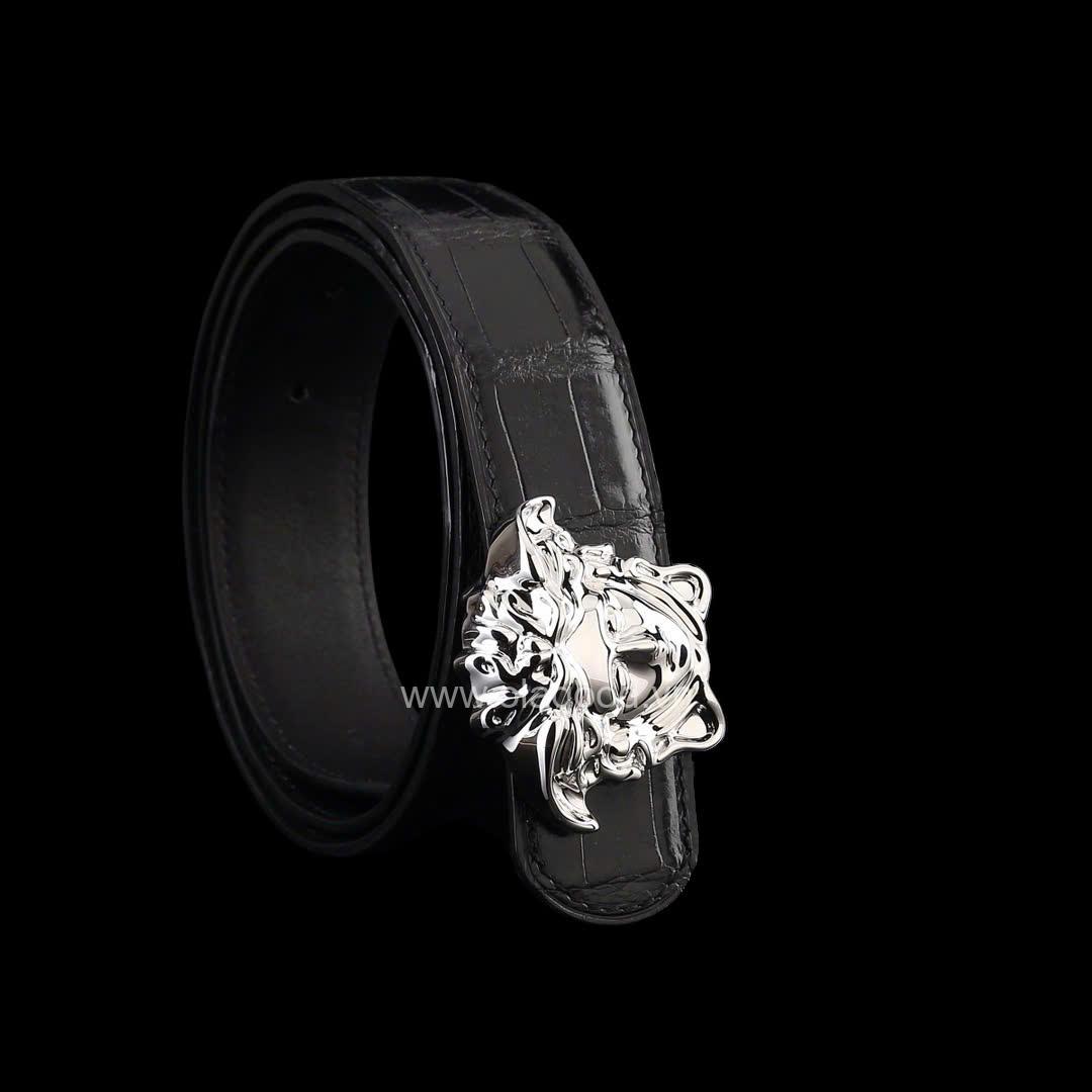 Dây nịt da cá sấu cao cấp - Khóa bạc Ý S925 - Hình ảnh 7