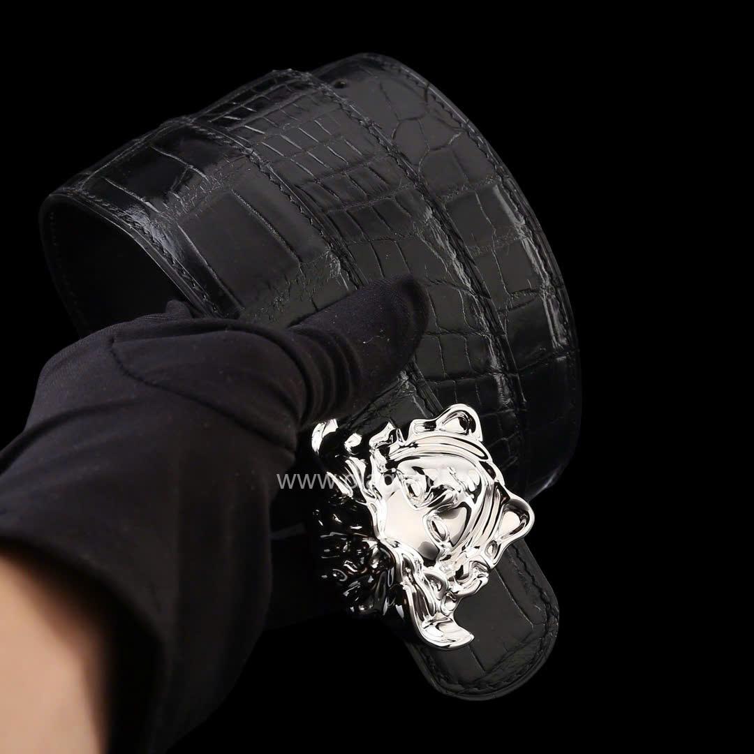 Dây nịt da cá sấu cao cấp - Khóa bạc Ý S925 - Hình ảnh 5