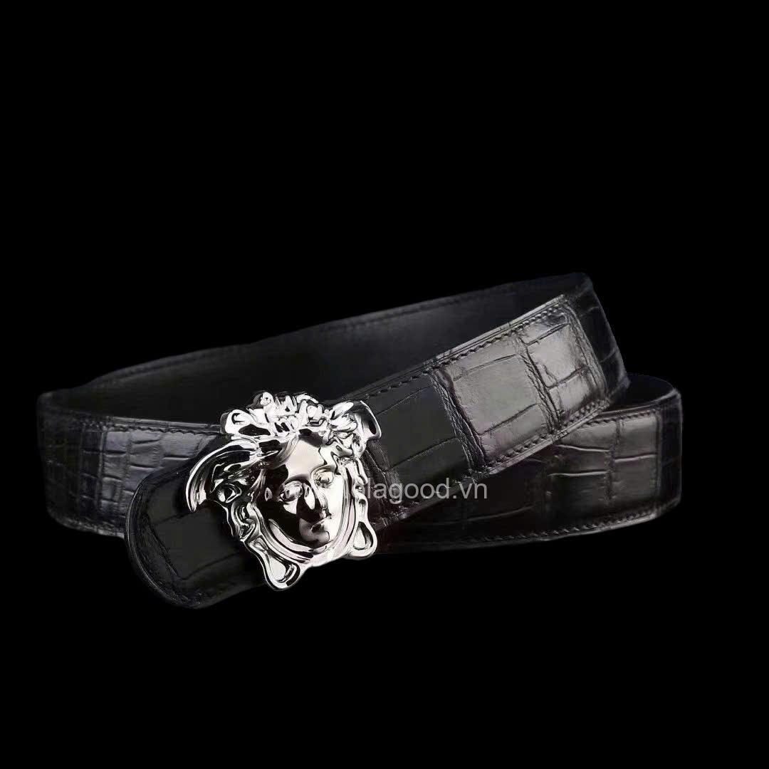 Dây nịt da cá sấu cao cấp - Khóa bạc Ý S925 - Hình ảnh 4