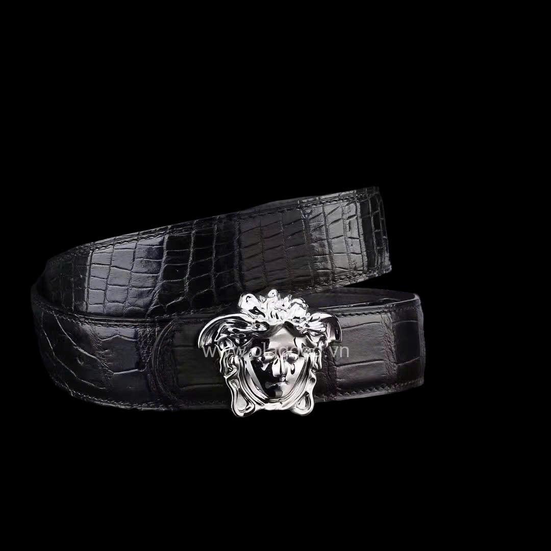 Dây nịt da cá sấu cao cấp - Khóa bạc Ý S925 - Hình ảnh 3