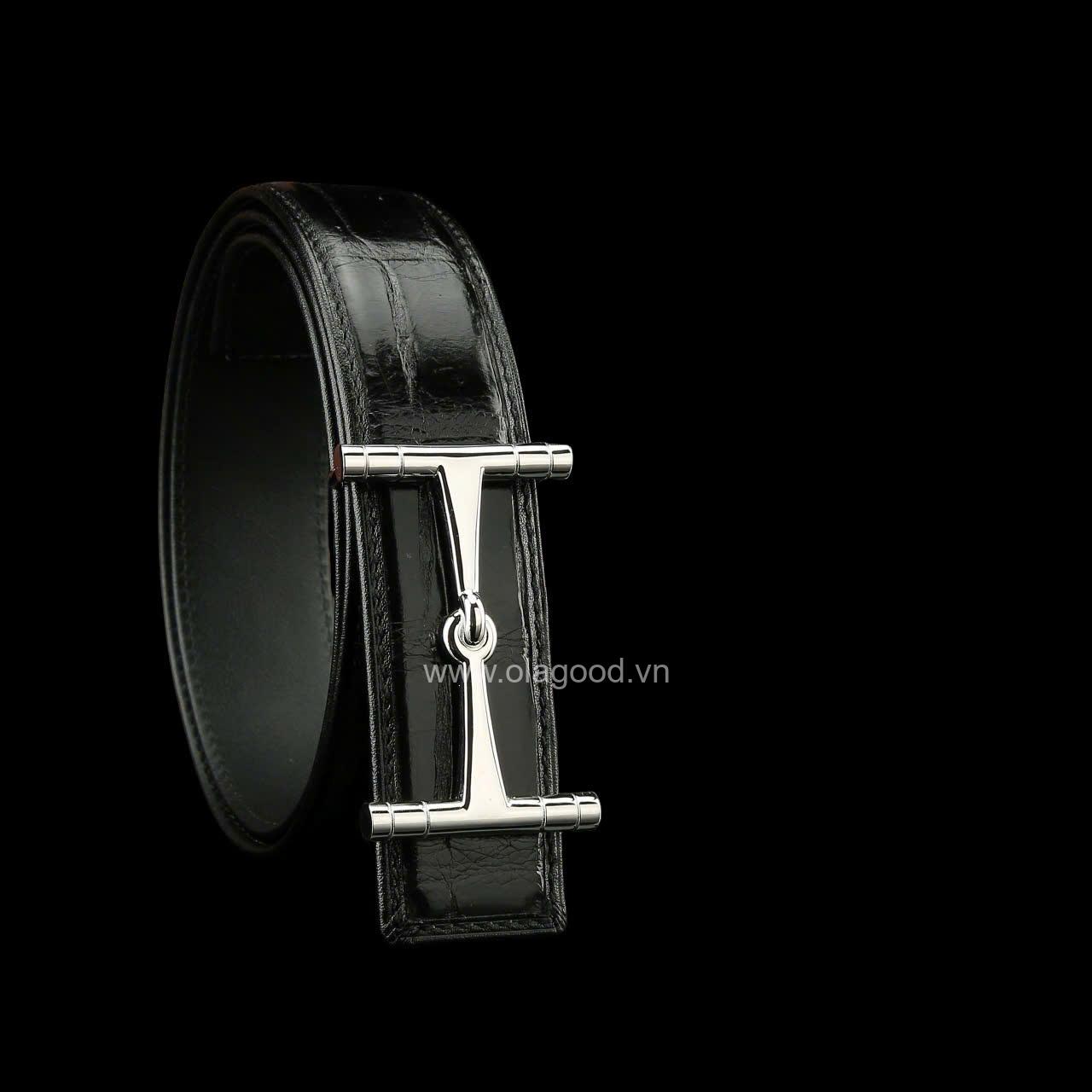 Dây nịt da cá sấu chính hãng - Khóa bạc Ý S925 - Hình ảnh 6