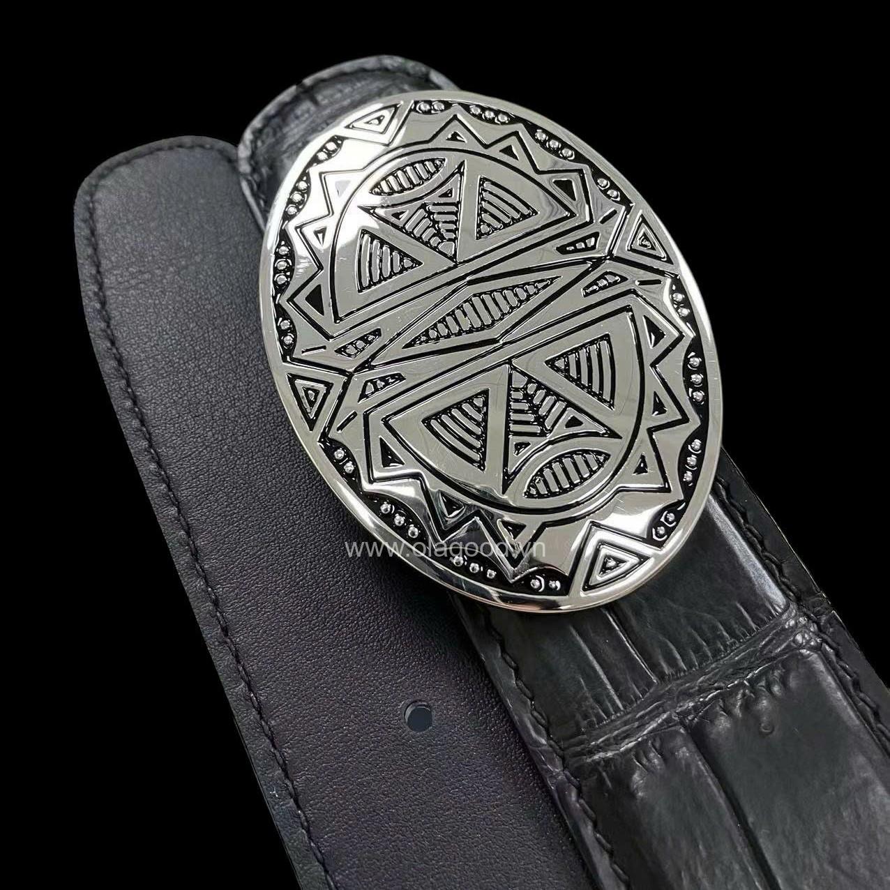 Dây nịt nam cá sấu - Khóa bạc Ý S925 - Hình ảnh 5