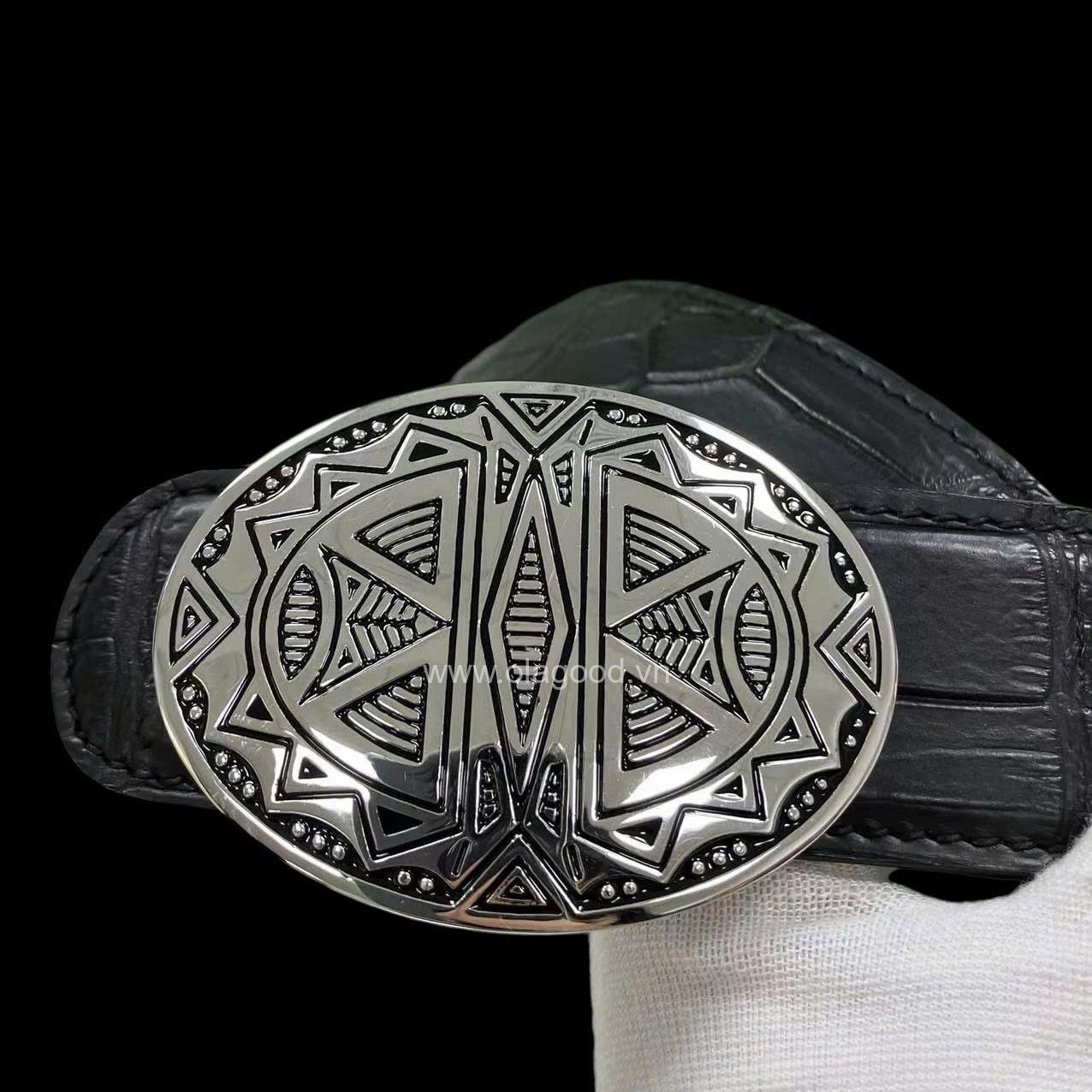 Dây nịt nam cá sấu - Khóa bạc Ý S925 - Hình ảnh 7