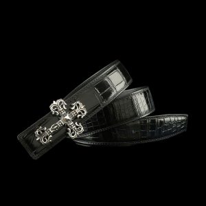 Dây nịt nam da cá sấu cao cấp - Khóa bạc Ý S925 hình thánh giá - TLB0142S