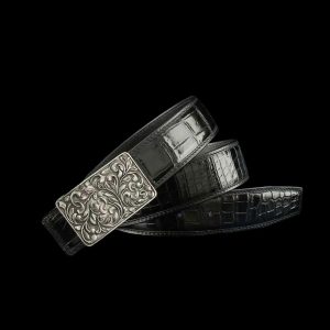 Dây nịt nam da cá sấu xịn - Khóa bạc ý S925
