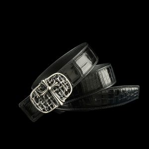 Thắt lưng cá sấu - Khóa bạc Ý S925