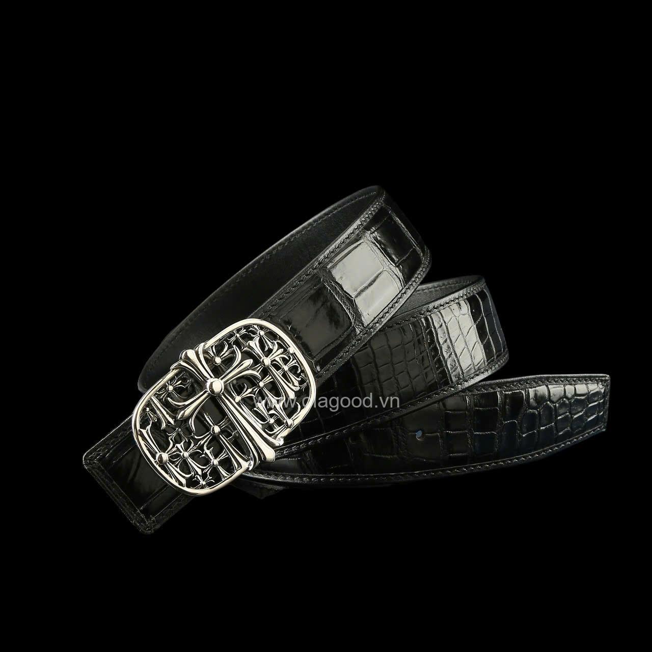 Thắt lưng cá sấu - Khóa bạc Ý S925
