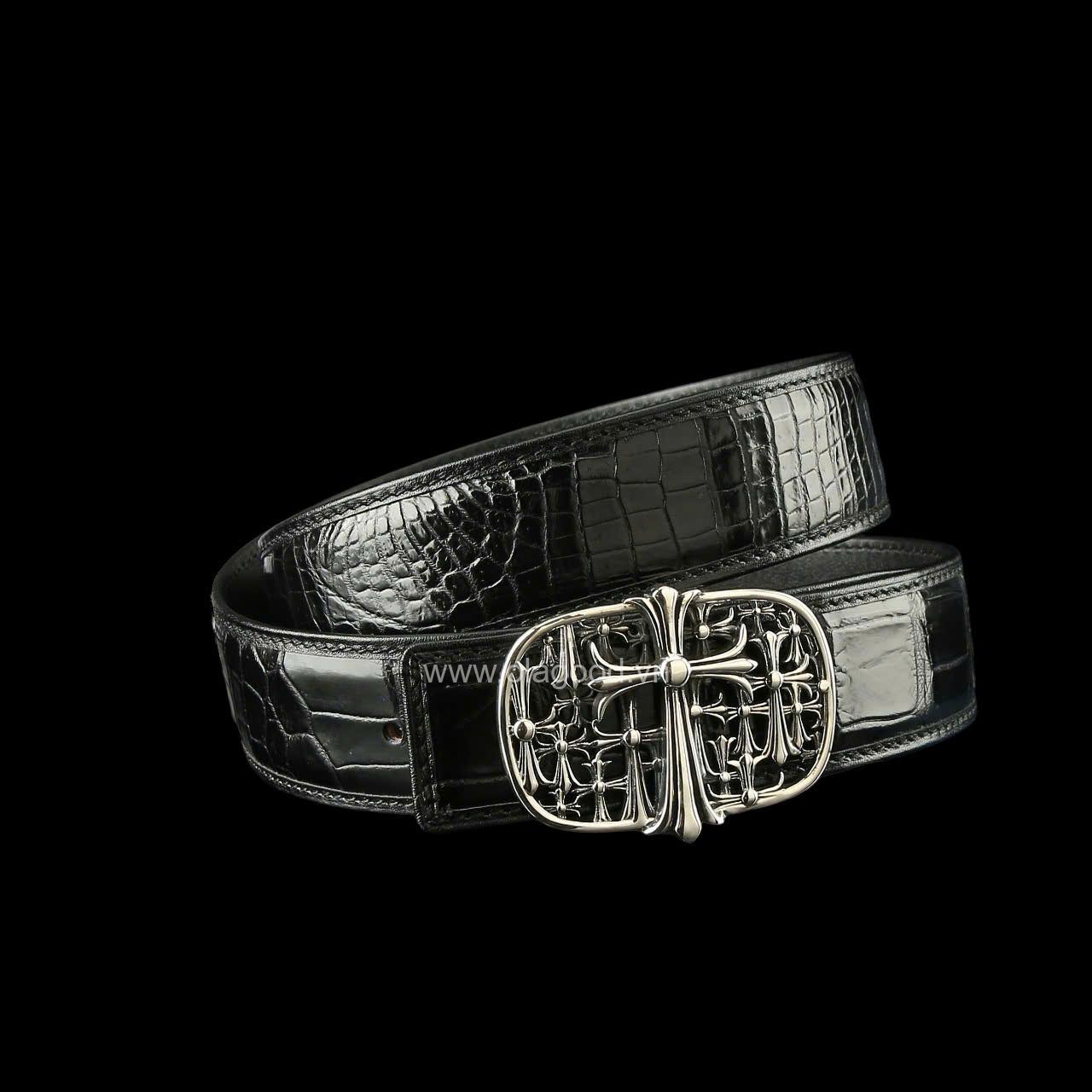 Thắt lưng cá sấu - Khóa bạc Ý S925 - Hình ảnh 3