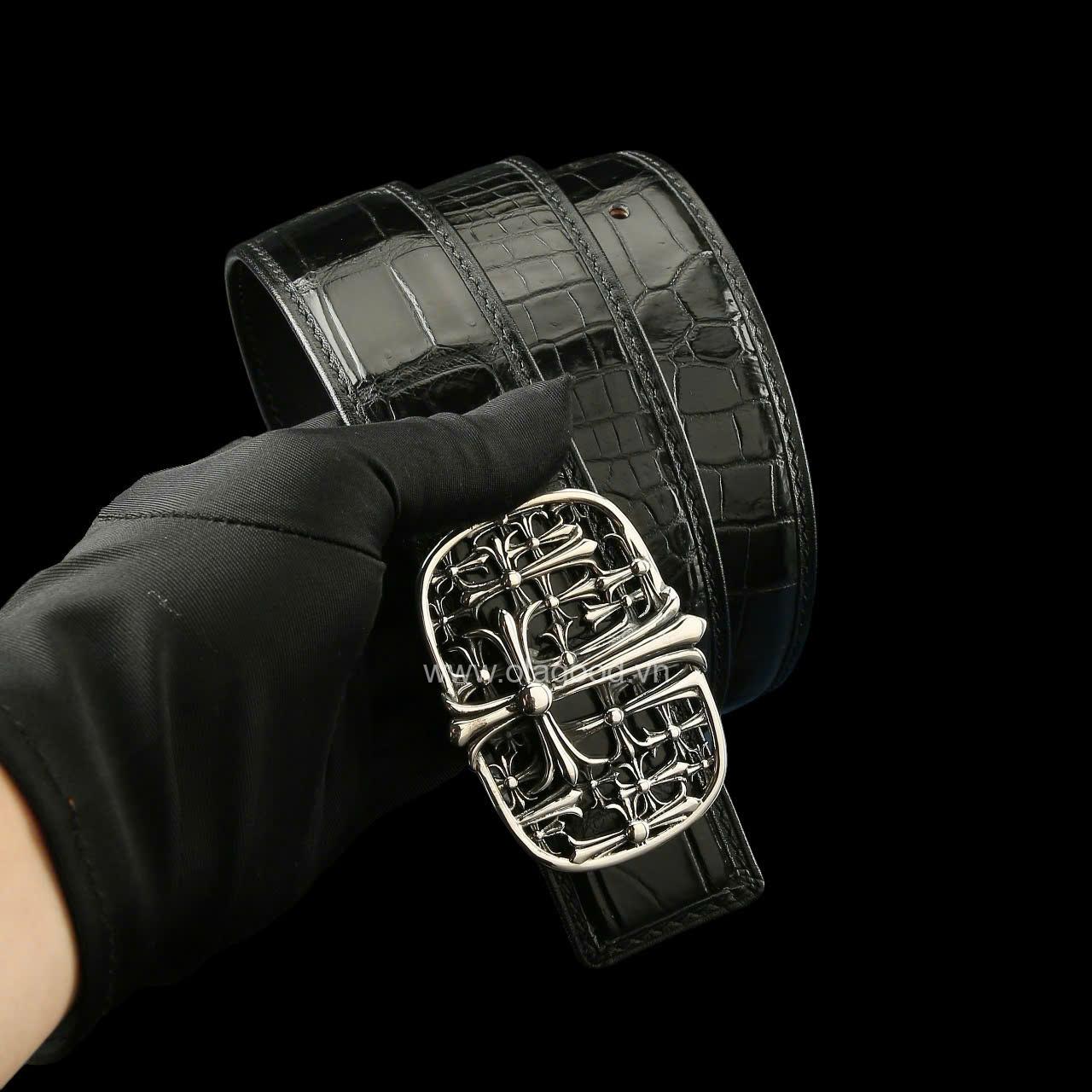 Thắt lưng cá sấu - Khóa bạc Ý S925 - Hình ảnh 4
