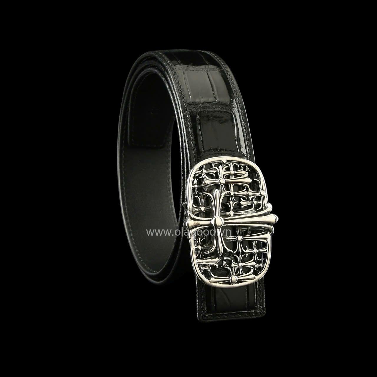 Thắt lưng cá sấu - Khóa bạc Ý S925 - Hình ảnh 6