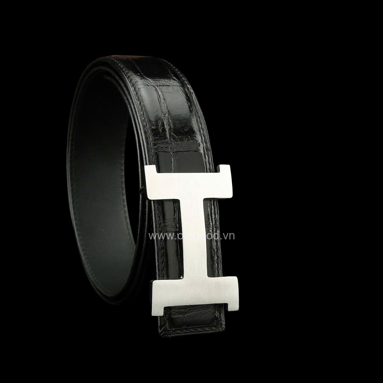 Thắt lưng cá sấu chính hãng - Khóa bạc Ý S925 - Hình ảnh 4