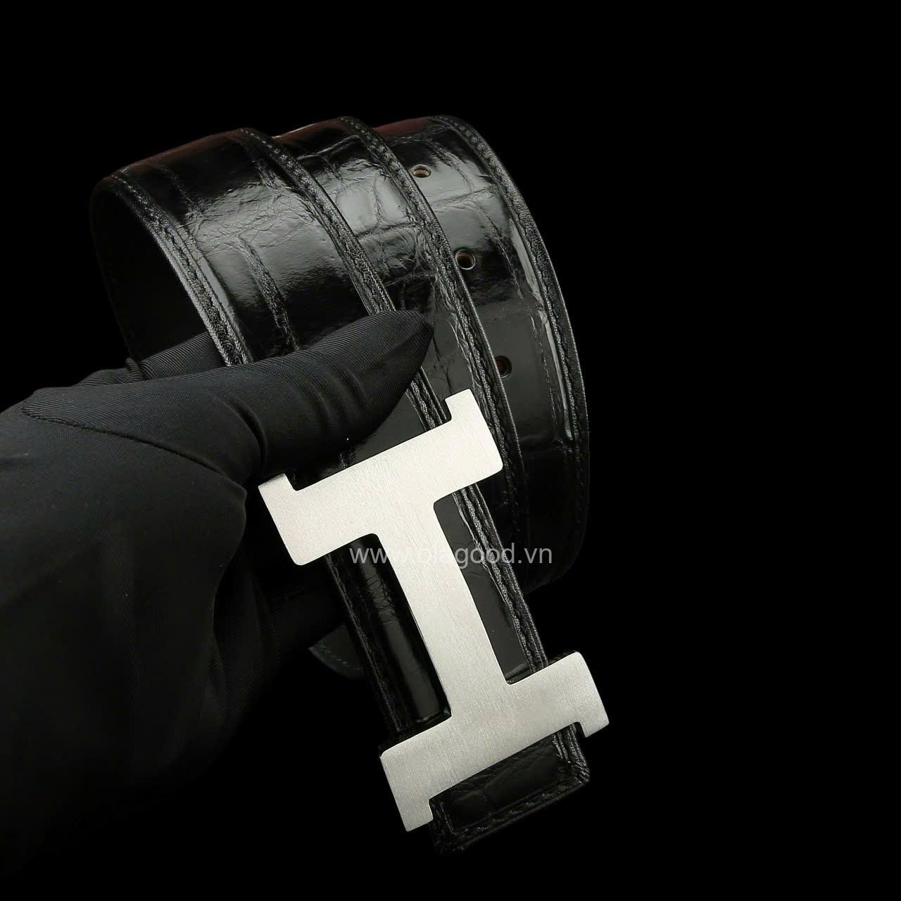 Thắt lưng cá sấu chính hãng - Khóa bạc Ý S925 - Hình ảnh 5