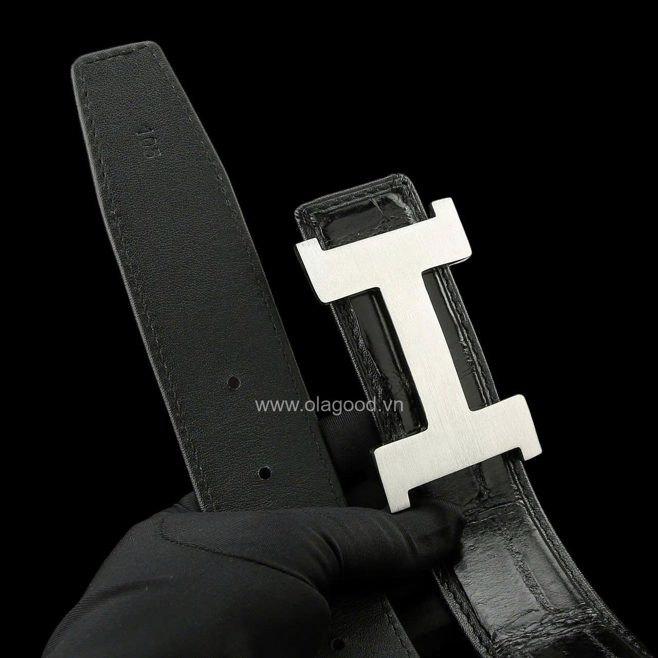 Thắt lưng cá sấu chính hãng - Khóa bạc Ý S925 - Hình ảnh 6