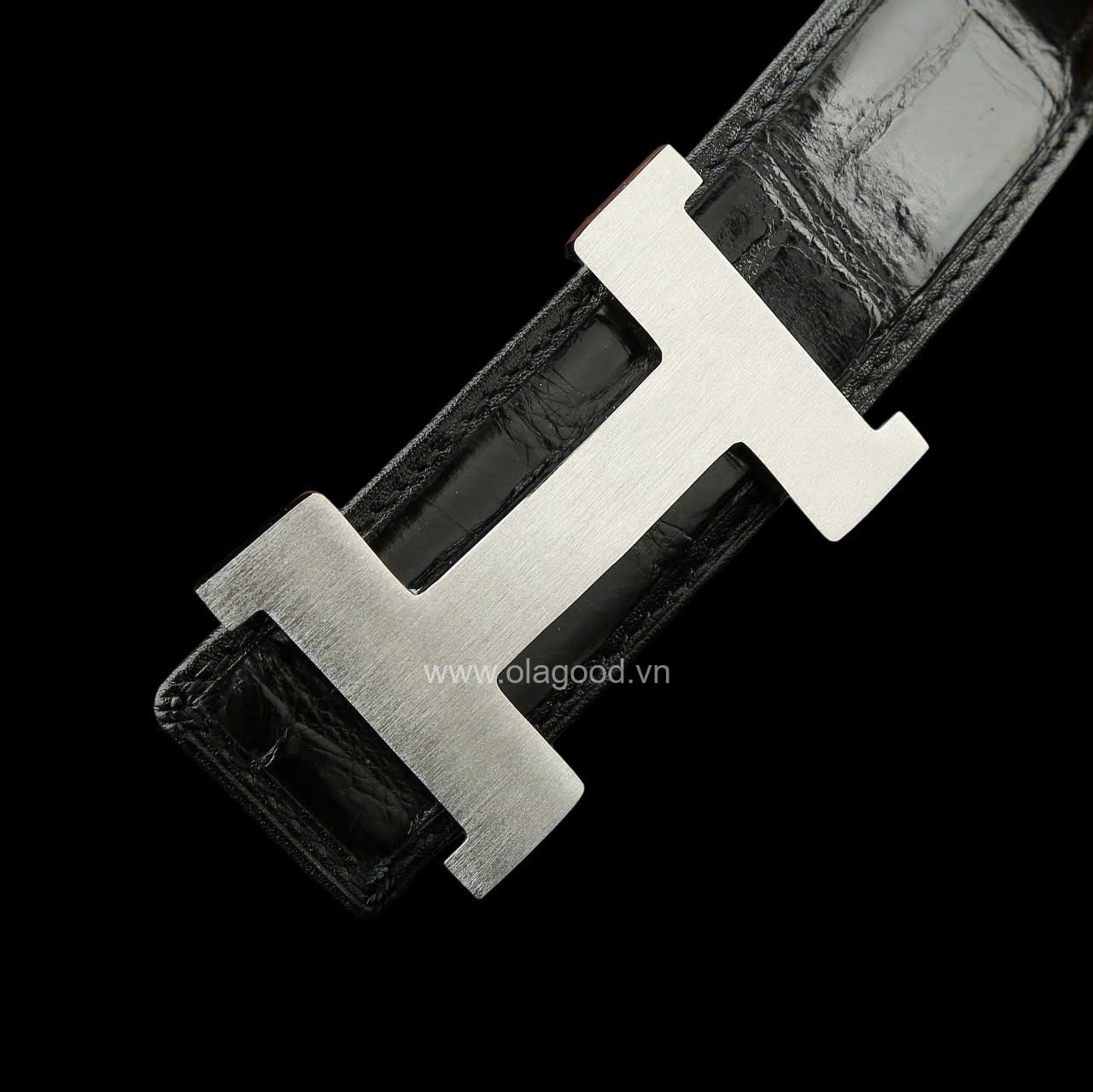 Thắt lưng cá sấu chính hãng - Khóa bạc Ý S925 - Hình ảnh 7