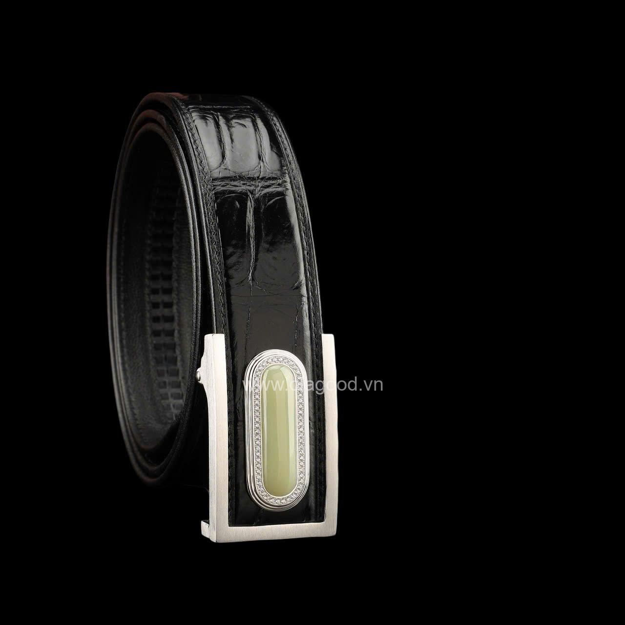 Thắt lưng da cá sấu cao cấp - Khóa bạc Ý S925 - Hình ảnh 5