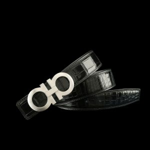 Thắt lưng da cá sấu xịn - Khóa bạc Ý S925