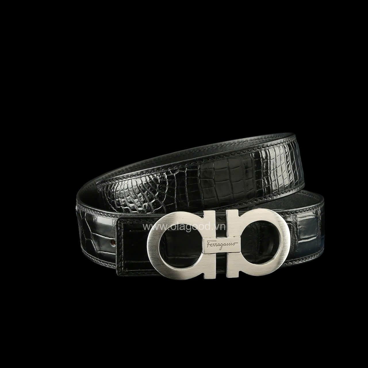 Thắt lưng da cá sấu xịn - Khóa bạc Ý S925 - Hình ảnh 3