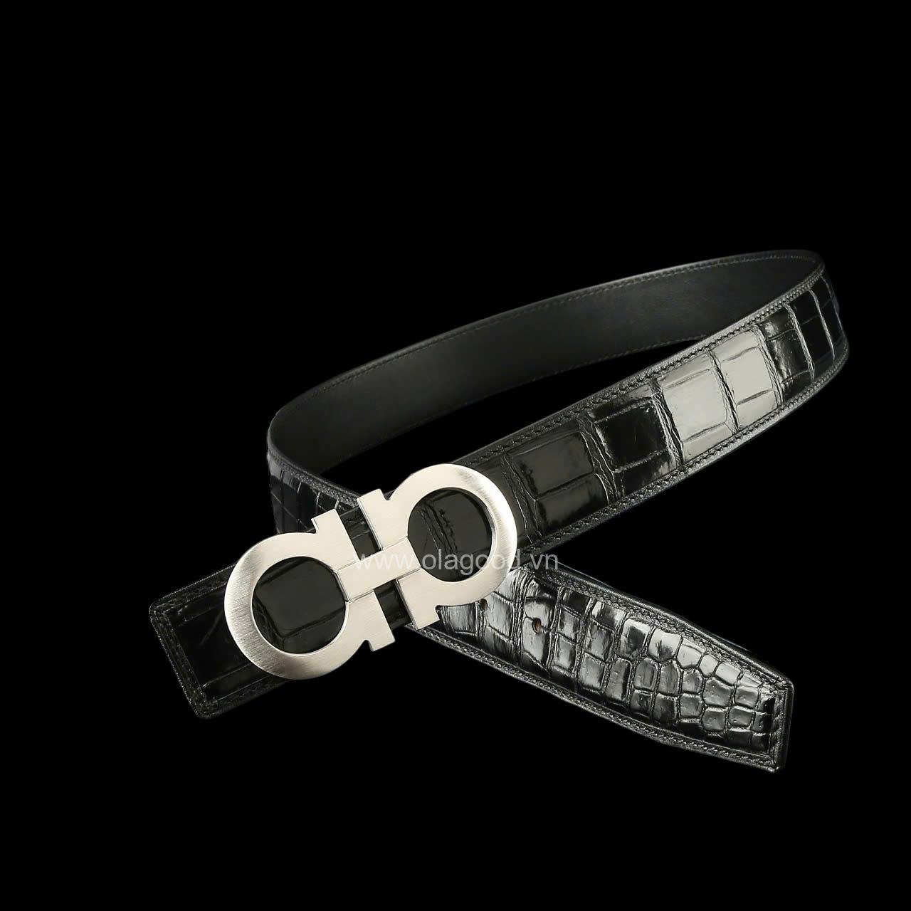 Thắt lưng da cá sấu xịn - Khóa bạc Ý S925 - Hình ảnh 4