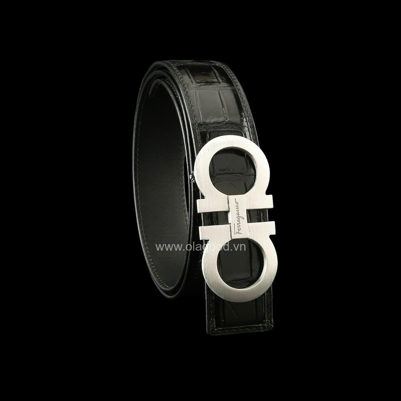 Thắt lưng da cá sấu xịn - Khóa bạc Ý S925 - Hình ảnh 7