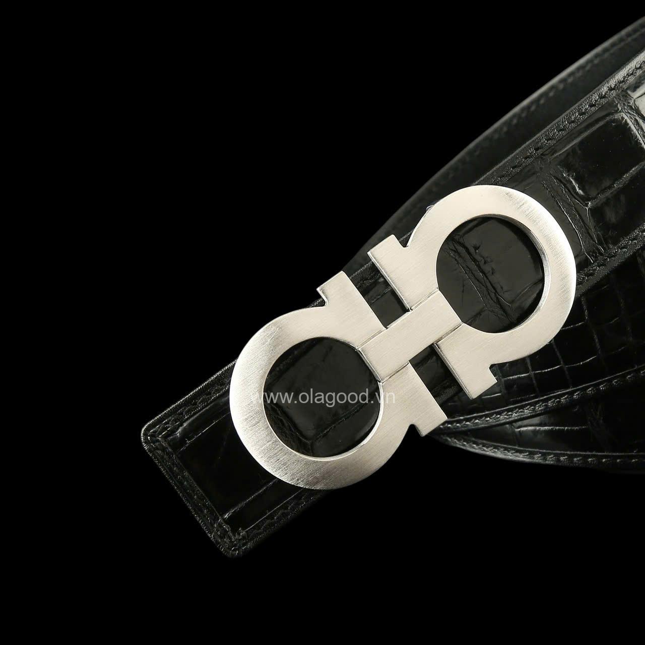 Thắt lưng da cá sấu xịn - Khóa bạc Ý S925 - Hình ảnh 10