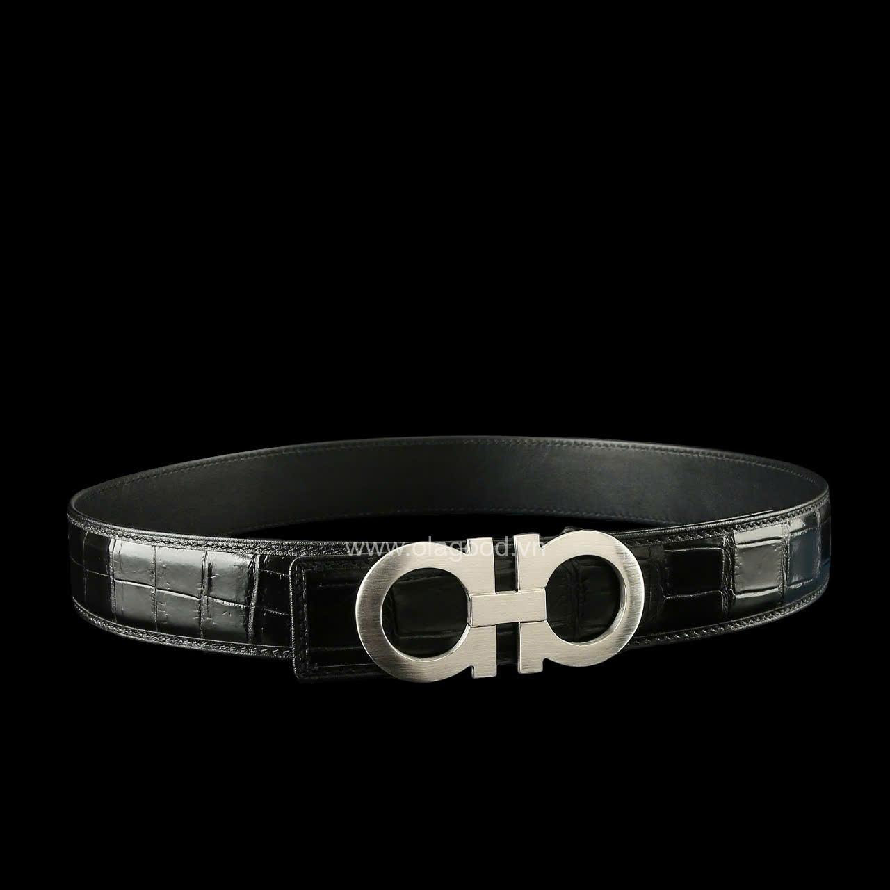 Thắt lưng da cá sấu xịn - Khóa bạc Ý S925 - Hình ảnh 8