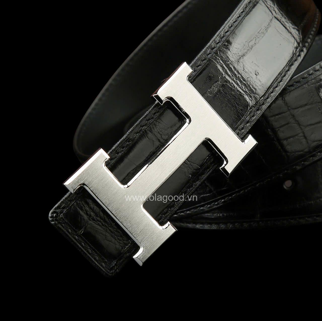 Thắt lưng nam cá sấu chính hãng - Khóa bạc Ý S925 - Hình ảnh 7