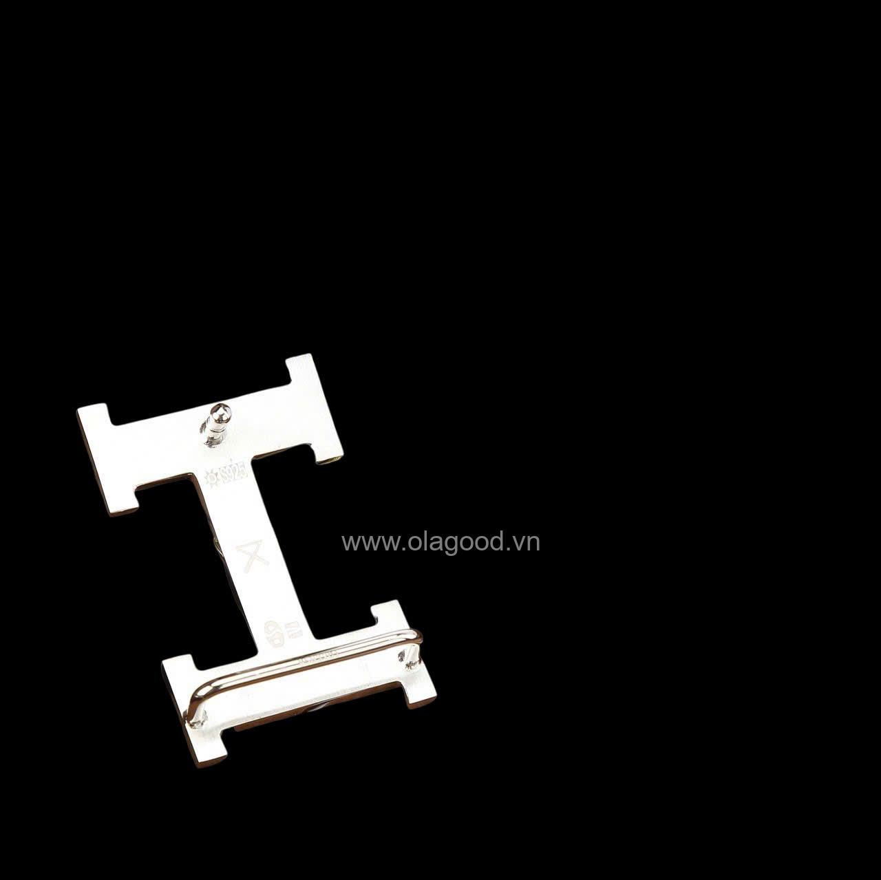 Thắt lưng nam cá sấu chính hãng - Khóa bạc Ý S925 - Hình ảnh 9