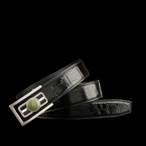Thắt lưng nam da cá sấu xịn - Khóa bạc Ý S925